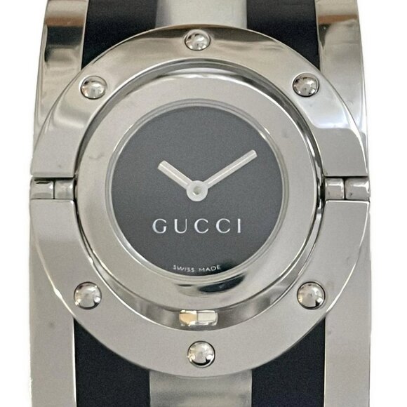 GUCCI Toile Watch  Silver Black Clear Women's Wrist Watch 521-071825 - Picture 1 of 5